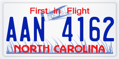 NC license plate AAN4162