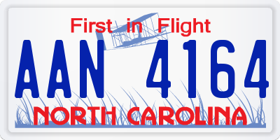 NC license plate AAN4164