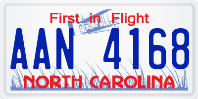 NC license plate AAN4168