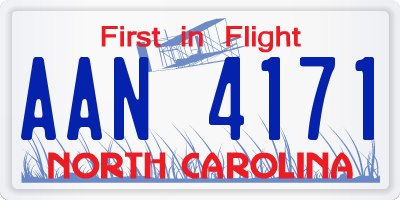 NC license plate AAN4171