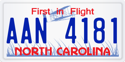 NC license plate AAN4181
