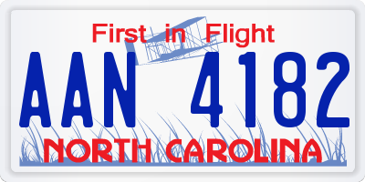 NC license plate AAN4182
