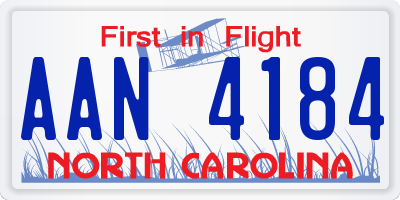NC license plate AAN4184