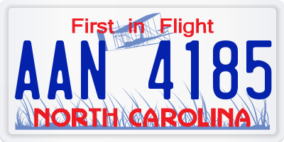 NC license plate AAN4185