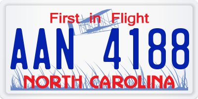 NC license plate AAN4188