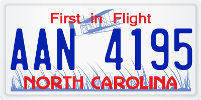 NC license plate AAN4195