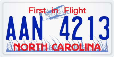 NC license plate AAN4213