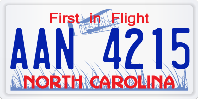 NC license plate AAN4215