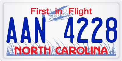 NC license plate AAN4228