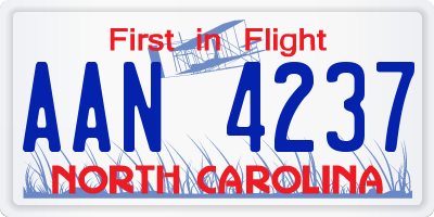NC license plate AAN4237