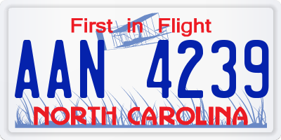 NC license plate AAN4239