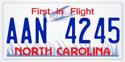 NC license plate AAN4245