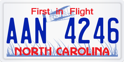 NC license plate AAN4246