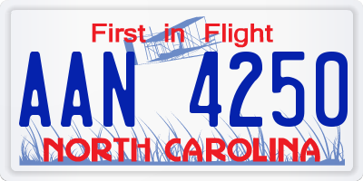 NC license plate AAN4250