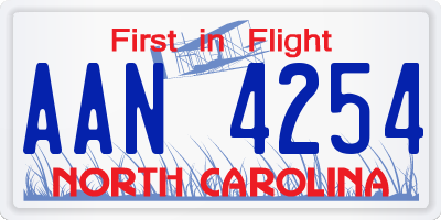 NC license plate AAN4254