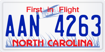 NC license plate AAN4263