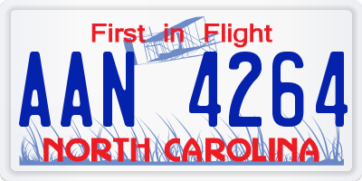 NC license plate AAN4264