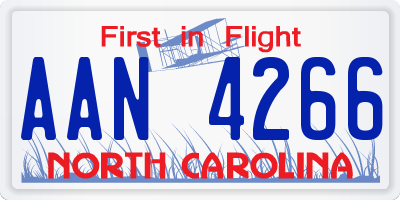 NC license plate AAN4266