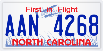 NC license plate AAN4268