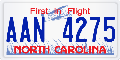 NC license plate AAN4275
