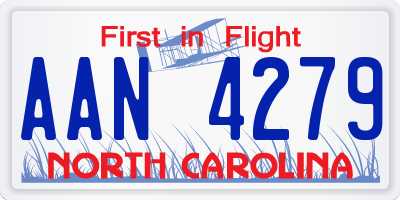 NC license plate AAN4279
