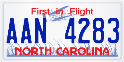 NC license plate AAN4283