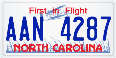 NC license plate AAN4287