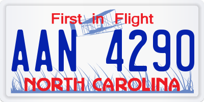 NC license plate AAN4290