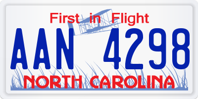 NC license plate AAN4298