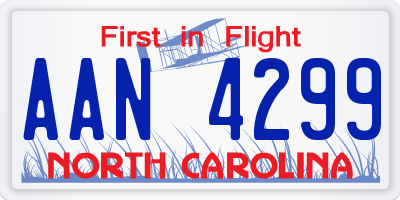NC license plate AAN4299