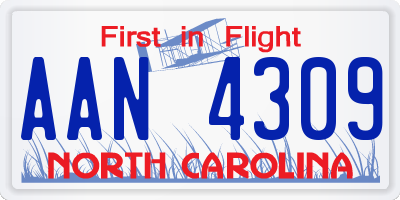 NC license plate AAN4309