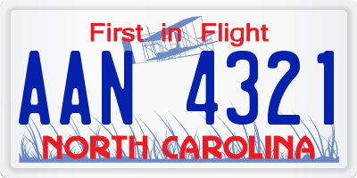 NC license plate AAN4321