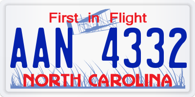NC license plate AAN4332