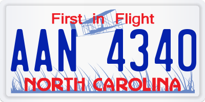 NC license plate AAN4340