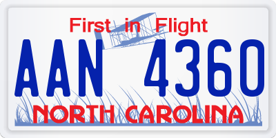 NC license plate AAN4360