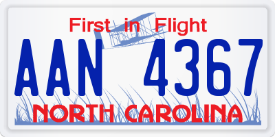 NC license plate AAN4367