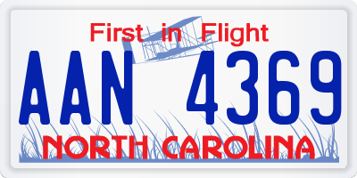 NC license plate AAN4369