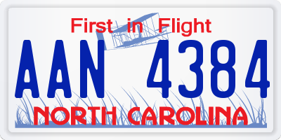 NC license plate AAN4384