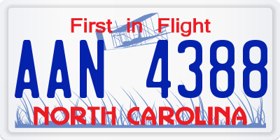 NC license plate AAN4388