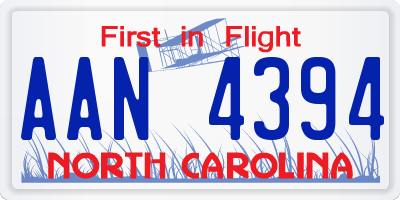 NC license plate AAN4394