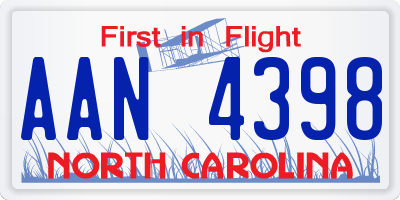 NC license plate AAN4398