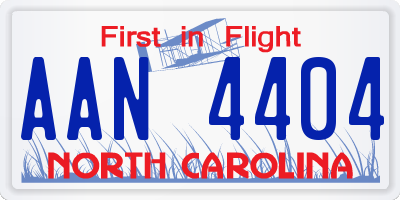 NC license plate AAN4404