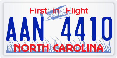 NC license plate AAN4410