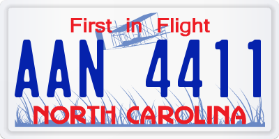 NC license plate AAN4411
