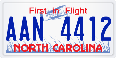 NC license plate AAN4412