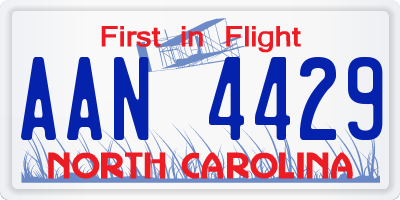 NC license plate AAN4429