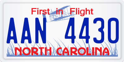 NC license plate AAN4430