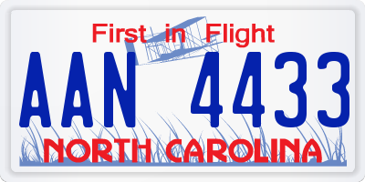 NC license plate AAN4433