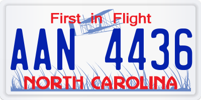 NC license plate AAN4436