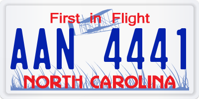 NC license plate AAN4441
